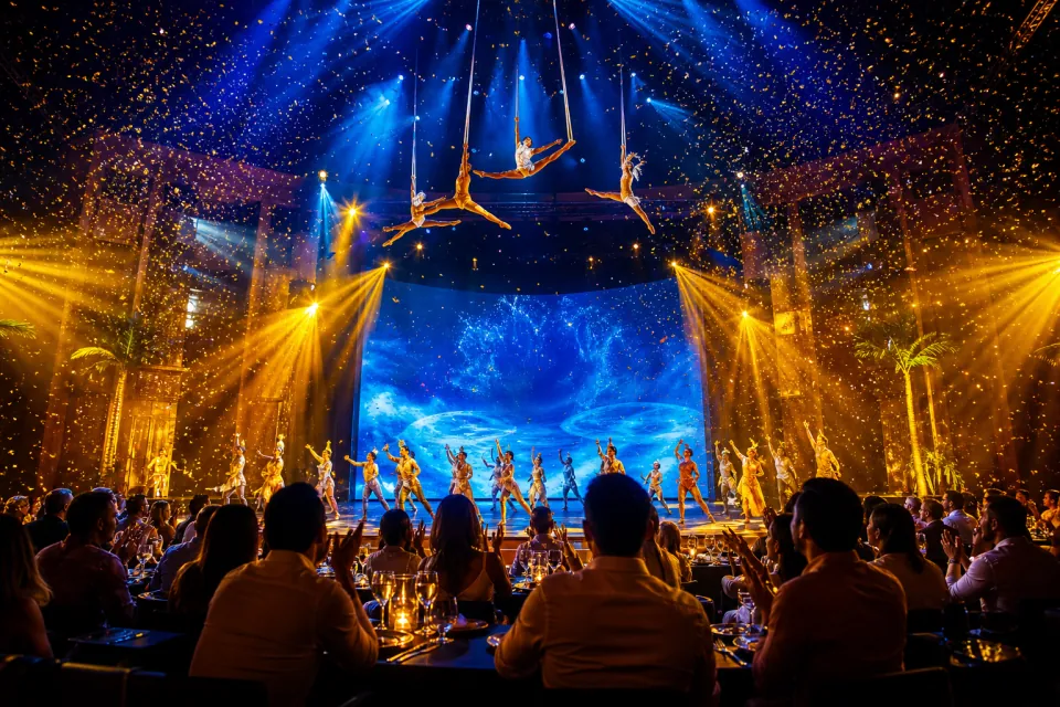 Vibrant live performance on a Cancun night out